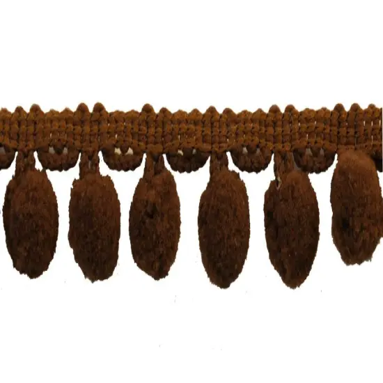 Belagio Pom Trim, 1.25" Wide,10-Yard Bolt, Brown {1}