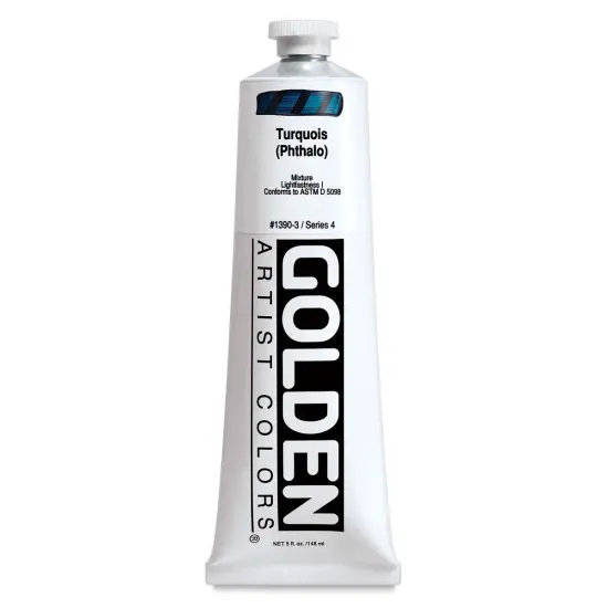 Golden Heavy Body Artist Acrylics - Turquoise (Phthalo), 5 oz Tube {1}
