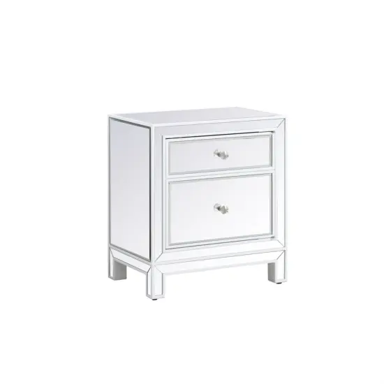 21 inch mirrored end table in white {5}