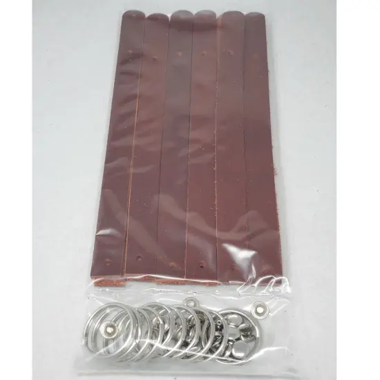 Blank Leather Keyrings 12 Pack &ndash; Pre-Cut Blanks with Hardware for Hot, Foil Stamping & Engraving Mahogany {2}