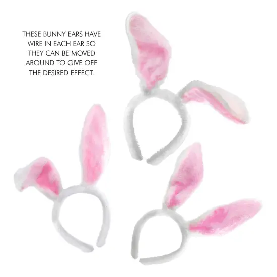 Bunny Rabbit Costume Set - White and Pink Ears, Bow Tie and Tail Accessories Kit for Kids of All Ages {6}