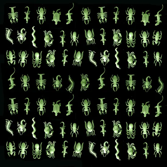 Glow in the Dark Insects - 144 Pieces - Party Favor and Prank Toys - Assorted Reptiles and Bugs Toys Great for Halloween, Birthday Parties, Piatas, Prizes and More - by Skeleteen {3}