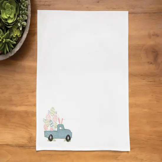 Hippity Hoppity Easter Truck Embroidered Cloth Napkins Set of 6 {3}