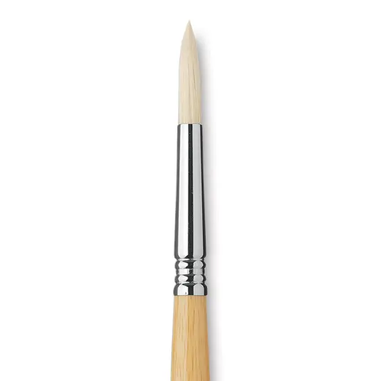 Escoda Clasico Chungking White Bristle Brush - Round, Long Handle, Size 10 {1}