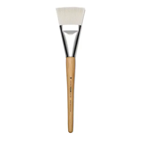 Blick Mega White Synthetic Brush - Mega Flat, Short Handle, Size 50 {1}