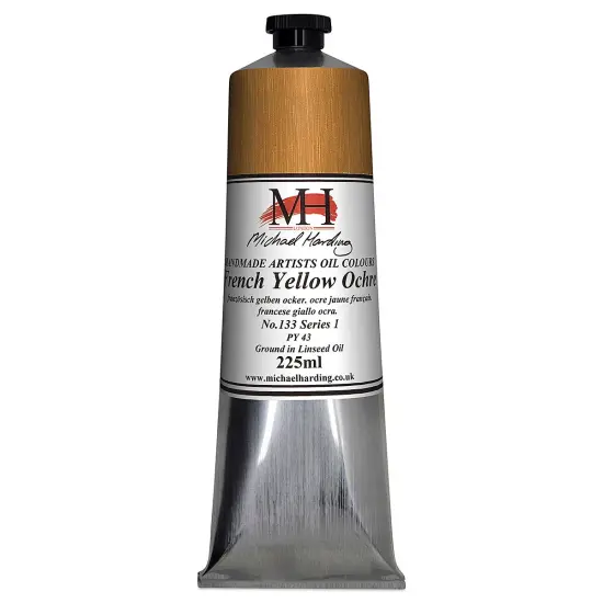 Michael Harding Artists Oil Color - French Yellow Ochre, 225 ml tube {2}