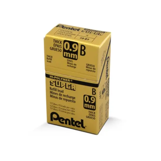 Super Hi-Polymer Lead Refill (0.9mm) Thick, B, 15 pcs/Tube {2}