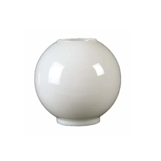 Opal White USA-Made Hand-Blown Glass Ball Oil Lamp Shade - 8" {1}