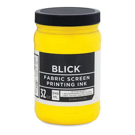 Blick Water-Base Acrylic Textile Screen Printing Ink - Yellow, Quart {2}