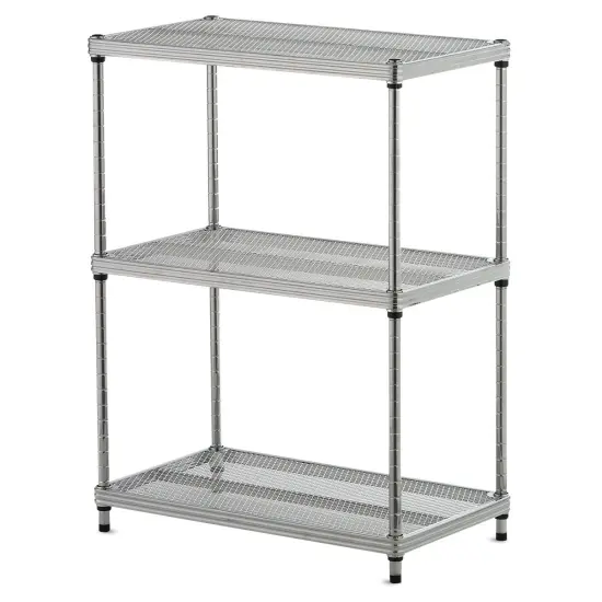 Design Ideas MeshWorks Shelving Units - Silver, 3-Tier {1}