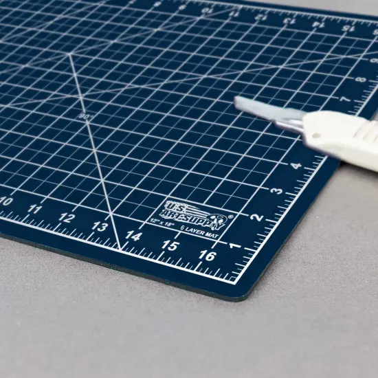 12" x 18" Self-Healing Cutting Mat 5-Ply (2 Pack) - Double-Sided White/Blue Craft Mat, Non-Slip Cutting Mats for Crafts, Sewing, Quilting, Scrapbooking {5}