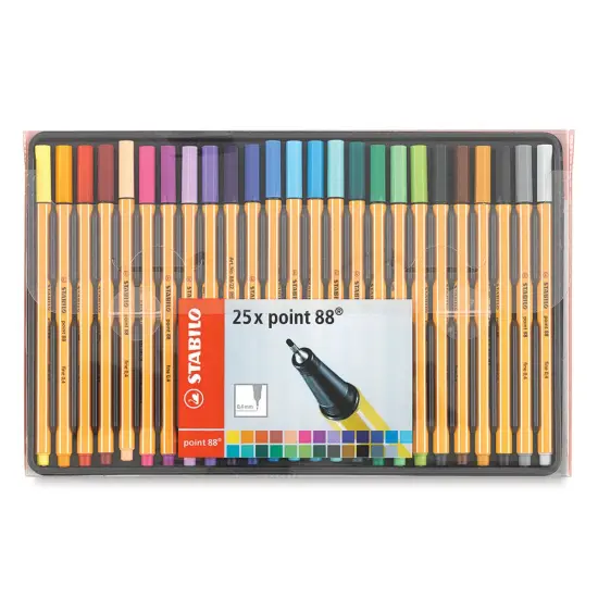 Stabilo Point 88 Fineliner Pen Set - Set of 25, Wallet, Assorted Colors {1}
