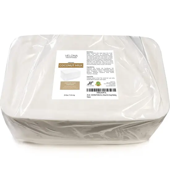 25 LB - Coconut Milk Glycerin Soap Base by Velona | SLS/SLES Free | Melt and Pour | Natural Bar for The Best Result for Soap Making&hellip; {2}