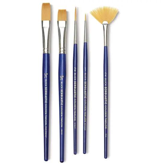 Blick Scholastic Golden Taklon Brush Set - Set of 5 {1}
