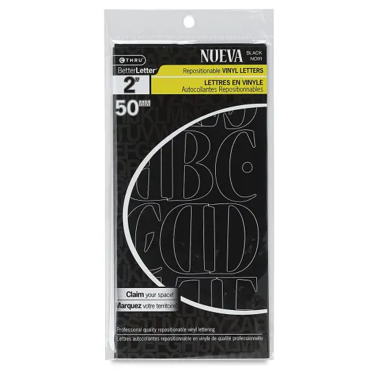 Westcott BetterLetter Self-Adhesive Vinyl Letters &ndash; 2&rdquo; Repositionable Letters, Nueva, Black {1}
