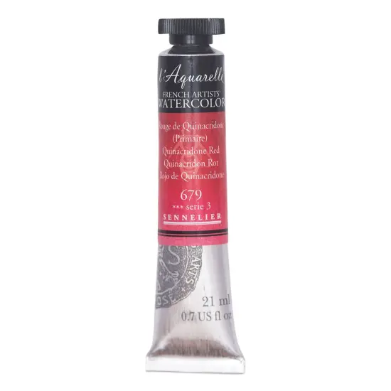 Sennelier French Artists' Watercolor - Quinacridone Red, 21 ml Tube {1}