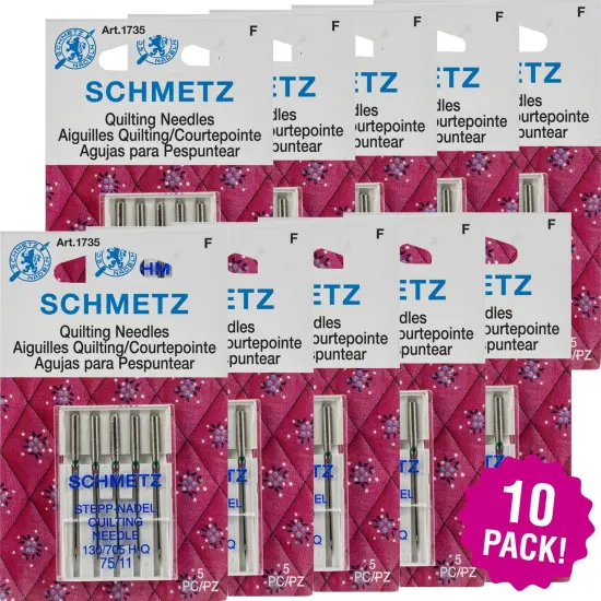 Multipack of 10 - Schmetz Quilt Machine Needles-Size 11/75 5/Pkg {1}