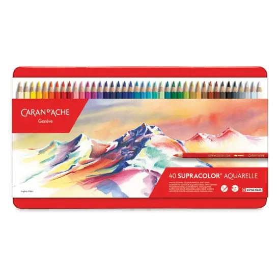 Caran d'Ache Supracolor Soft Aquarelle Pencil Set - Assorted Colors, Set of 40 {2}
