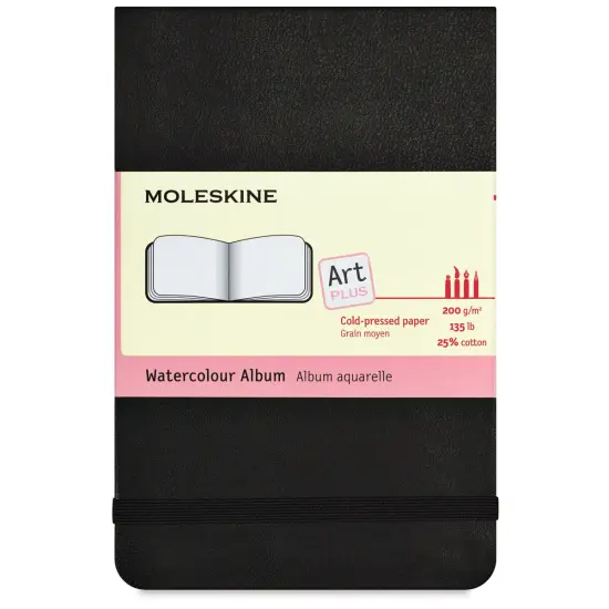 Moleskine Art Collection Watercolor Album - 3-1/2" x 5-1/2", Landscape, 60 Pages, Black {1}