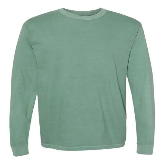 Comfort Colors&reg; Garment-Dyed Heavyweight Crewneck Long Sleeve T-Shirt Light Green {1}
