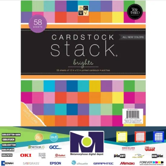American Crafts STACKS - DCWV - 12 X 12 - BRIGHTS (58 SHEETS) CS-003-00001 {1}