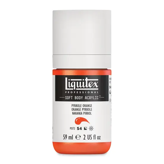 Liquitex Soft Body Artist Acrylics - Pyrrole Orange, 59 ml bottle {2}