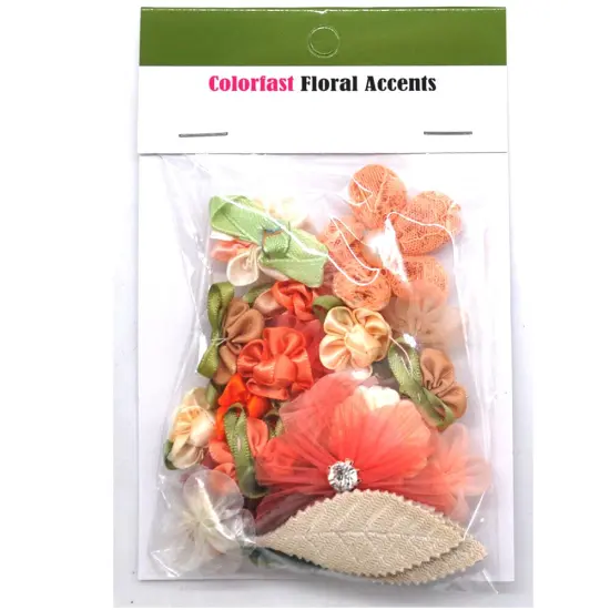 Belagio Colorfast Floral Accents, Assortment of Flowers, 25 Piece Pack, Peach {1}