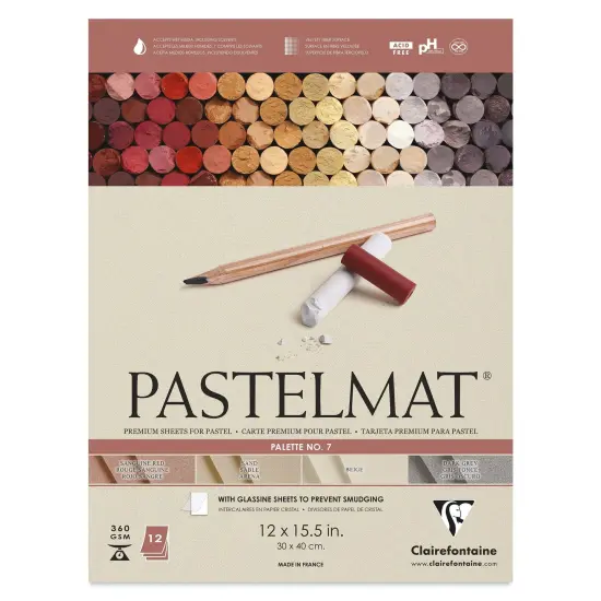 Clairefontaine Pastelmat Pad - 12" x 15-1/2", Palette No. 7, 12 Sheets {1}