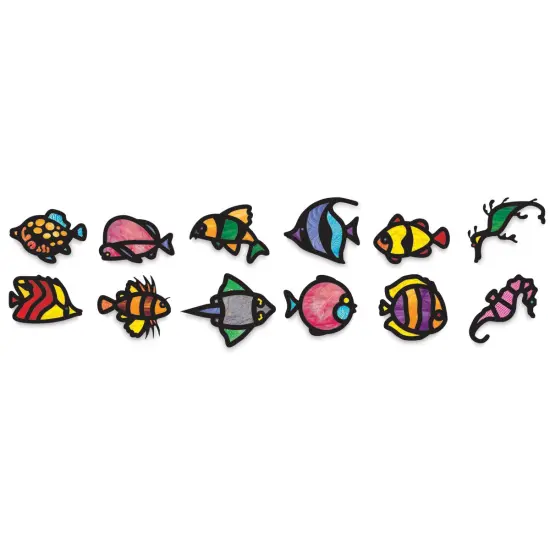 Roylco Stained Glass Frames Pack - Tropical Fish, Pkg of 24 {1}