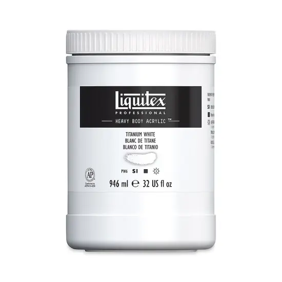Liquitex Heavy Body Artist Acrylics - Titanium White, 32 oz Jar {1}