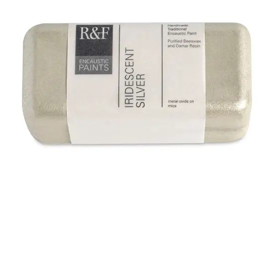 R&F Encaustic Paint Block - Iridescent Silver, 104 ml block {1}