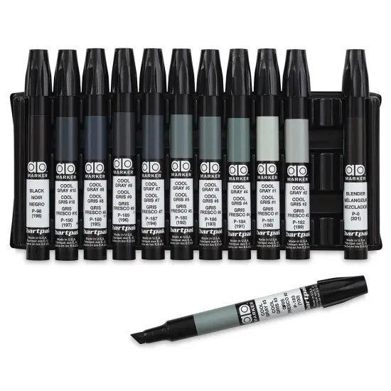 Chartpak Ad Markers - Cool Grays, Set of 12 {1}