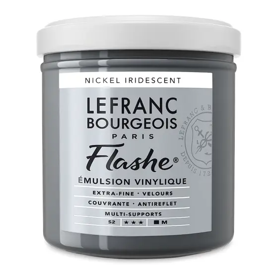 Lefranc & Bourgeois Flashe Vinyl Paint - Iridescent Nickel, 125 ml jar {2}