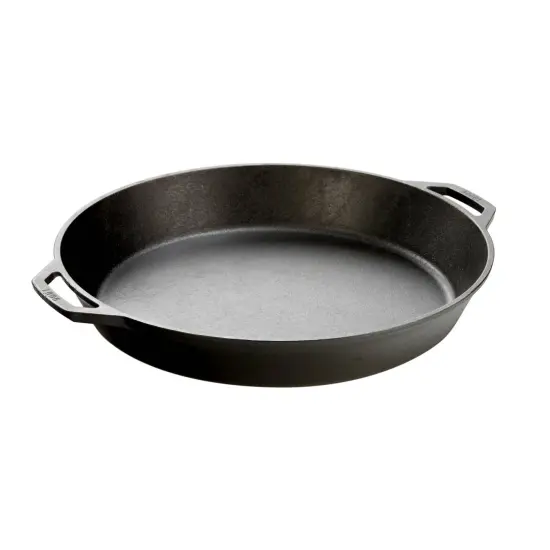 Lodge Seasoned Cast Iron Skillet with 2 Loop Handles - 17 Inch Ergonomic Frying Pan {1}