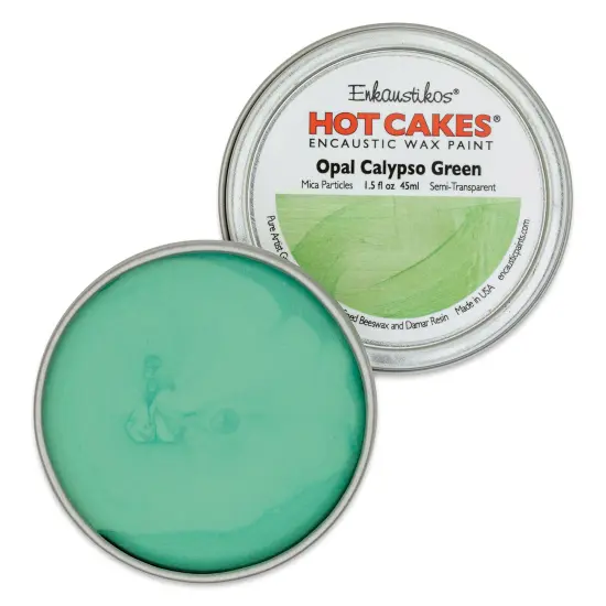Enkaustikos Hot Cakes Encaustic Paint - Opal Calypso Green, 45 ml tin {1}