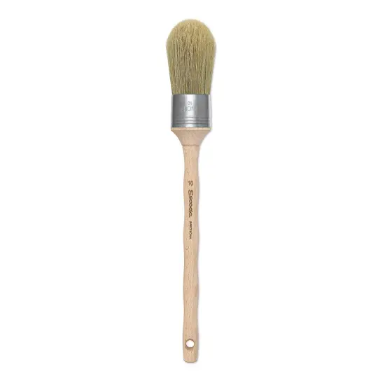 Escoda Natural Bristle Brushes - Round Domed, Size 10, Long Handle {1}