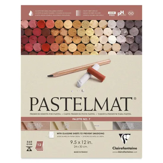 Clairefontaine Pastelmat Pad - 9-1/2" x 12", Palette No. 7, 12 Sheets {1}