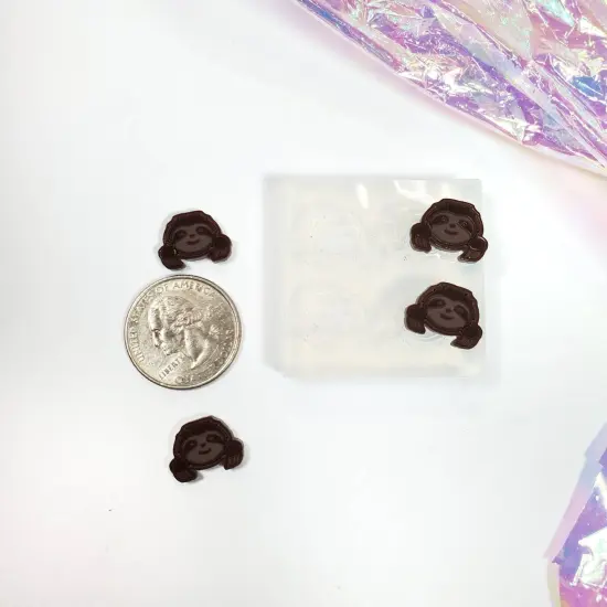 Cute Sloth Face Stud Earring Silicone Mold(B11) {2}