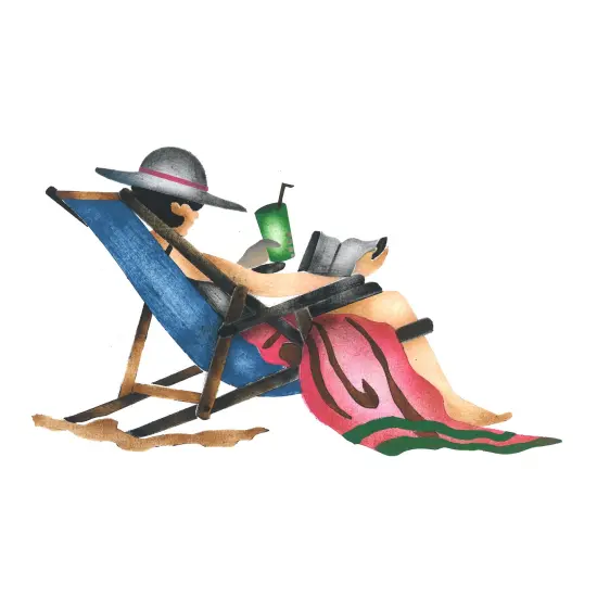 Woman in Lounging Beach Chair Wall Stencil | 2658 by Designer Stencils | Outdoor Stencils | Reusable Art Craft Stencils for Painting on Walls, Canvas, Wood | Reusable Plastic Paint Stencil for Home Makeover | Easy to Use & Clean Art Stencil {1}