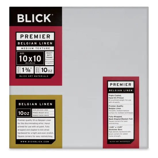 Blick Premier Belgian Linen - 10" x 10", Oil-Primed, 1-3/8" Profile {1}