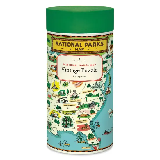 Cavallini Vintage National Parks Map 1,000 Piece Puzzle {1}