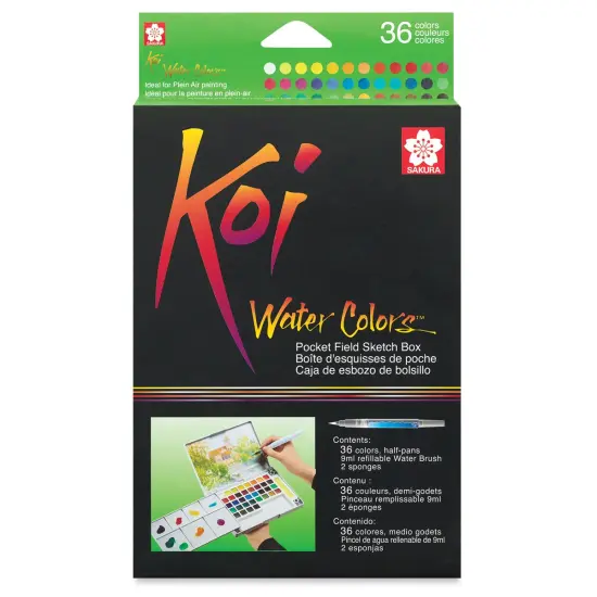 Sakura Koi Watercolor Half Pan - Set of 36 Sketch Box, Assorted Colors {1}