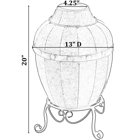 Rustic Silver Galvanized Barrel Shape Planter and Vase with Metal Stand {4}