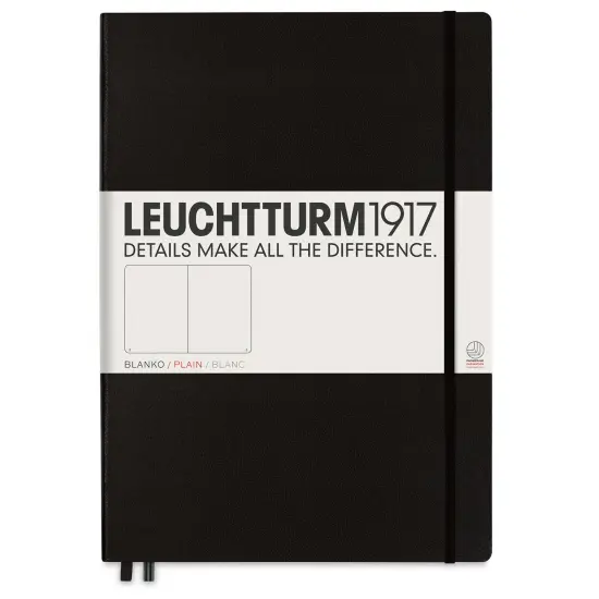 Leuchtturm1917 Blank Hardcover Notebook - Black, Master, 8-3/4" x 12-1/2" {1}