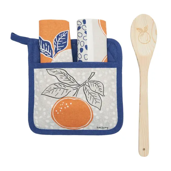 Orange Dot Dash Potholder Gift Set {1}