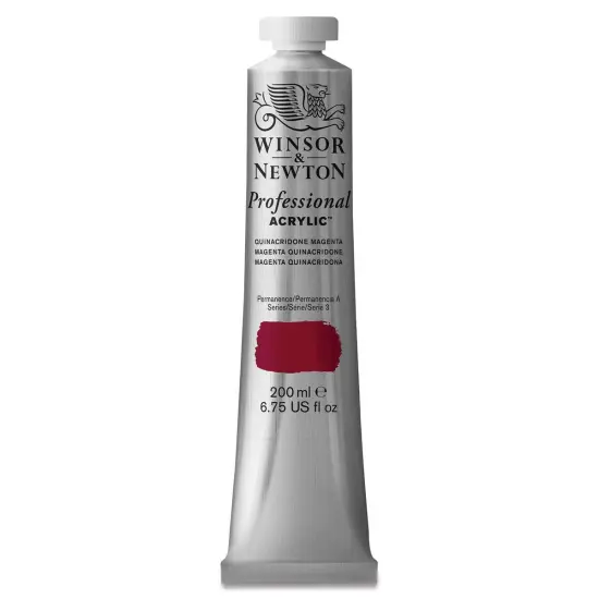 Winsor & Newton Professional Acrylics - Quinacridone Magenta, 200 ml tube {1}