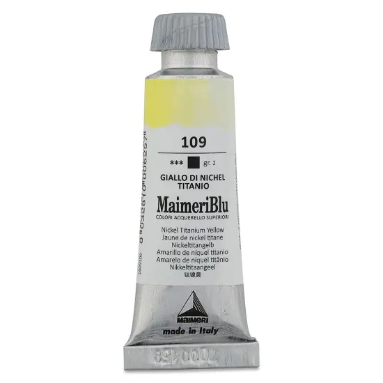 Maimeri Blu Artist Watercolor - Nickel Titanium Yellow, 12 ml Tube {1}