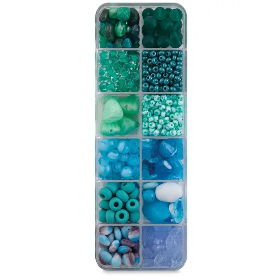 John Bead Czech Glass Bead Box Mix - Enchanted Turquoise {1}