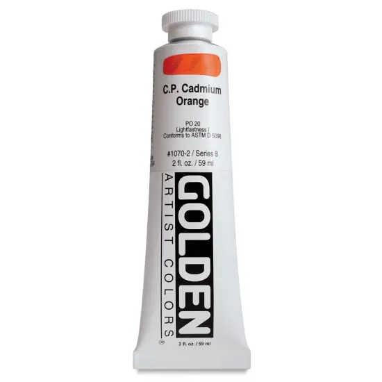 Golden Heavy Body Artist Acrylics - Cadmium Orange, 2 oz Tube {1}