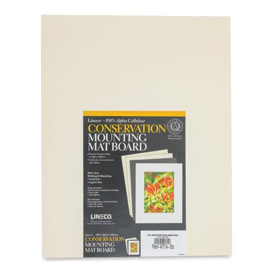 Lineco Conservation Matboard - White, 4 ply, Pkg of 25, 11" x 14" {1}